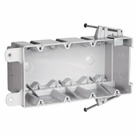 PASS & SEYMOUR Electrical Box, 68 cu in, Switch & Outlet Box, 4 Gang, Thermoplastic S468RAC
